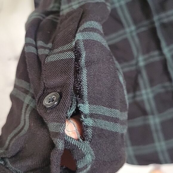 Madewell Palma Plaid Green Crossover Wrap Blouse - Picture 7 of 7